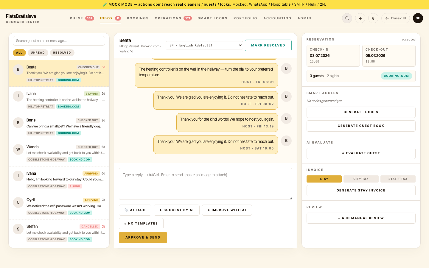 V28 Inbox — reservation thread